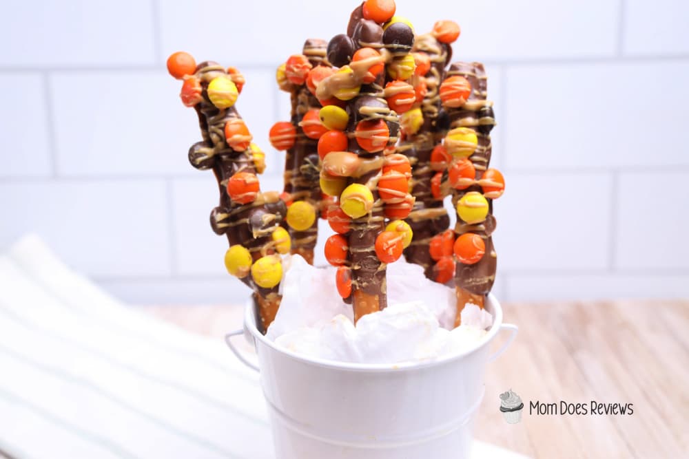 Easy Reese's Chocolate Peanut Butter Pretzel Rods Recipe (Sweet &amp; Salty