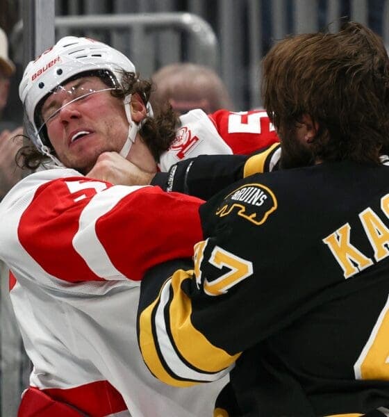 Mark Kastelic's Fight with Mo Seider Highlights Bruins vs Red Wings Clash