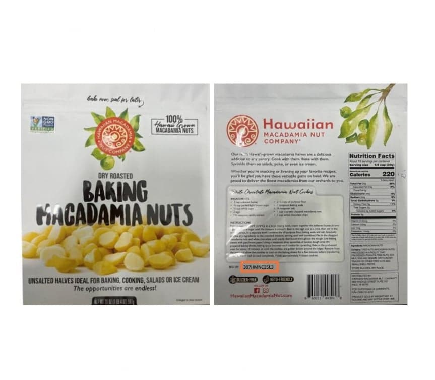 Hawaiian Macadamia Nut Co. Issues Urgent Recall on Baking Nuts