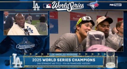 Magic Johnson Celebrates Dodgers' World Series Win and Jokes About His 18 Rings