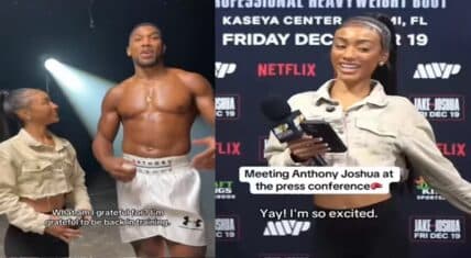 Taylor Champ Surprised by Anthony Joshua's Size in Netflix Interview