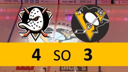 Penguins Suffer Late Collapse Again, Fall in Shootout to Ducks