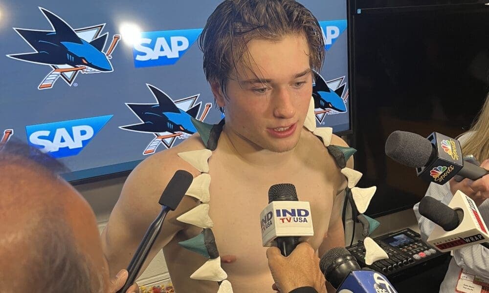 Ryan Reaves Introduces Sharks' New Player of the Game Award with Excitement