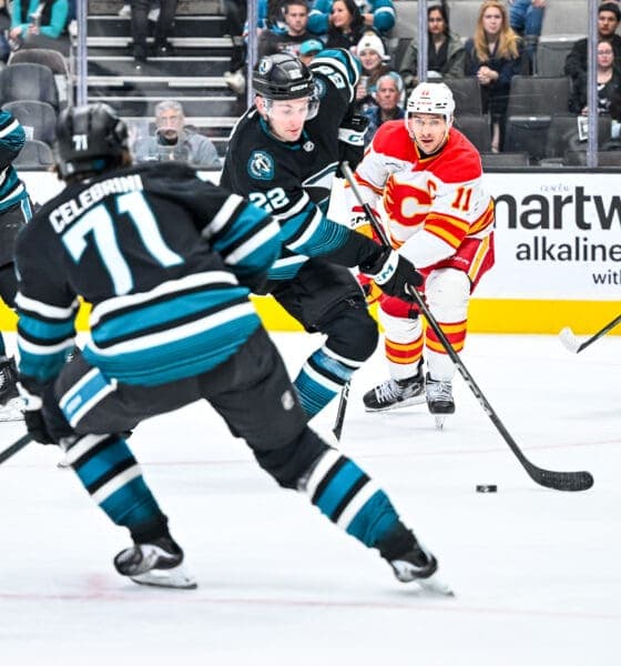 Chernyshov Debuts as Celebrini's 4 Points Lead Sharks to Victory Over Flames