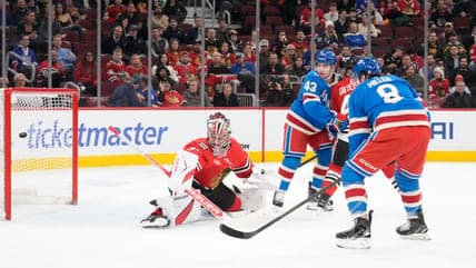 Rangers Fall to Blackhawks as Spencer Knight Shines in 3-0 Shutout