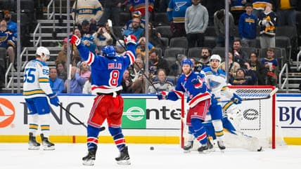 Gabe Perreault Scores First NHL Goal as Rangers Edge Blues in OT Thriller